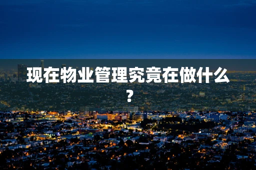 现在物业管理究竟在做什么？
