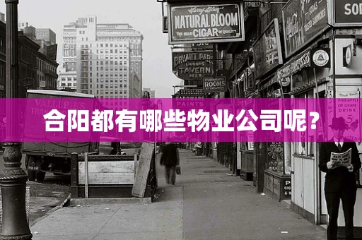 合阳都有哪些物业公司呢？
