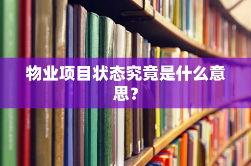 物业项目状态究竟是什么意思？