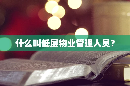 什么叫低层物业管理人员？