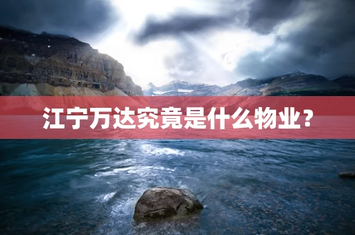江宁万达究竟是什么物业？