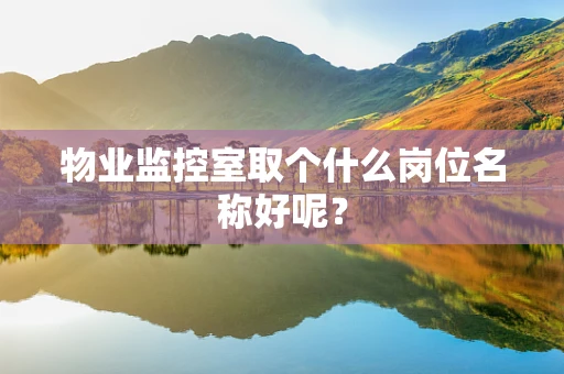 物业监控室取个什么岗位名称好呢？