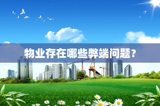 物业存在哪些弊端问题？