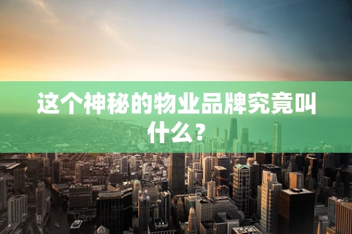 这个神秘的物业品牌究竟叫什么？
