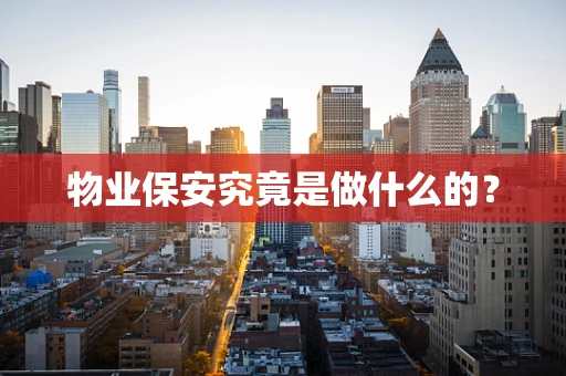 物业保安究竟是做什么的？