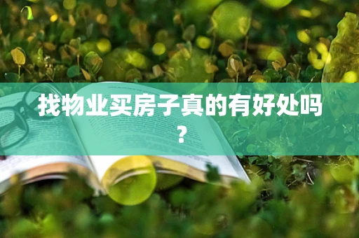 找物业买房子真的有好处吗？