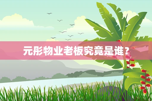 元彤物业老板究竟是谁？