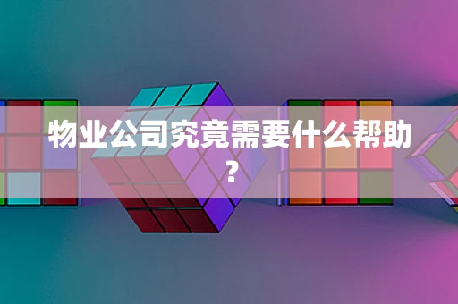 物业公司究竟需要什么帮助？