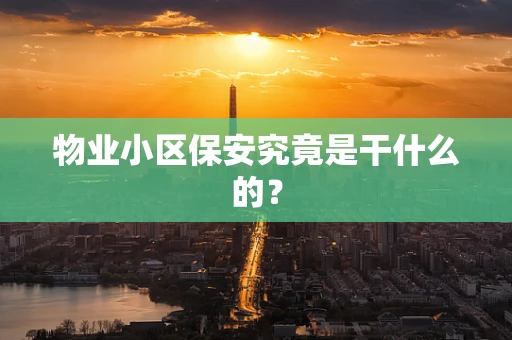 物业小区保安究竟是干什么的？