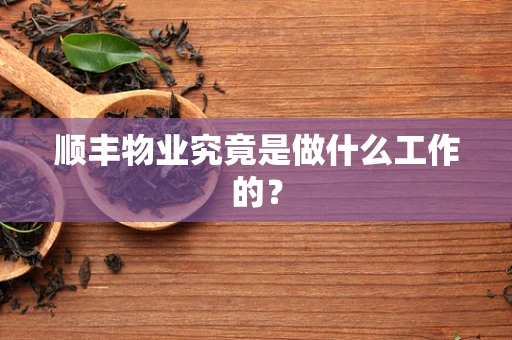 顺丰物业究竟是做什么工作的？